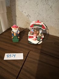 Hallmark Bulb Lot Of Two Bulbs Elf And Workshop