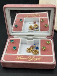 Vintage Laura Gayle Pierced Convertible Earrings In Box