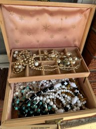 Lot Of Vintage Costume Jewelry Lot In Jewelry Box