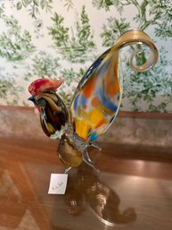 Vintage Murano Art Glass Rooster Figurine