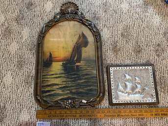 Wall Art Antique Framed Sailboats