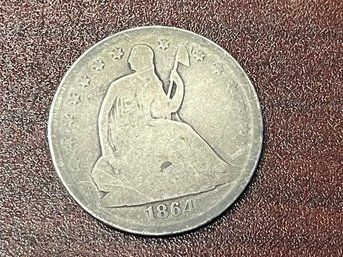 1864 Silver Sitting Liberty Half Dollar