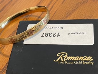 Vintage Multi Color 14k GF Flower Design Bracelet