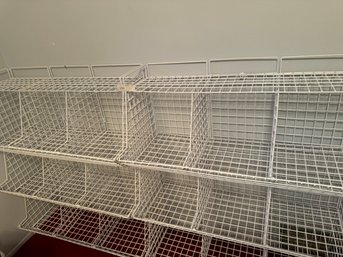 White Metal Basket Shelves