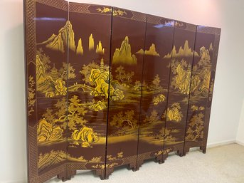 Magnificent Antique Asian Laquered Screen