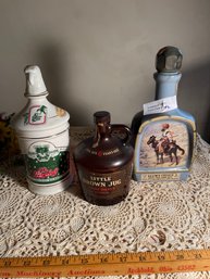 Vintage Jim Beam The Berghoff And The Little Brown Jug Hiram Walker Bourbon