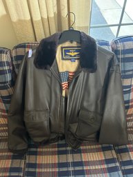 Vintage Navy Pilots Airborne Leather Jacket