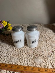 Vintage Milk Glass Salt And Pepper Shaker