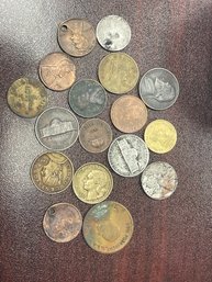 Foreign Coin Lot Francs Centavos And More