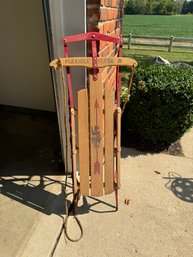 Metal Bottom And Wood Snow Sled