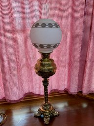 Gorgeous Antique Parker Parlor Tall Oil Lamp