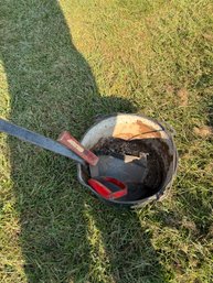 Antique Log Hook Sythe Ash Bucket And Shovel