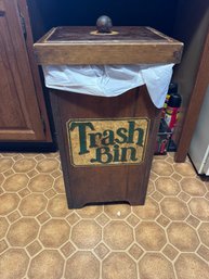 Vintage Wood Trash Can