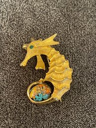 Lind-Gal Signed Seahorse Pin