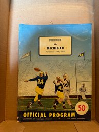 1952 Purdue Vs Michigan Program