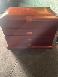 Wood Jewelry Box With Drawers - Also Includes Jewelry Contents
