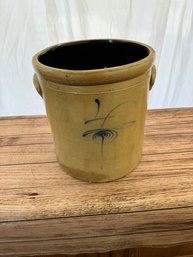 Antique 4 Gallon Salt Glaze Stoneware Crock Bee Sting Design