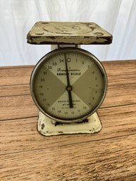 Vintage White Enamel American Family Scale