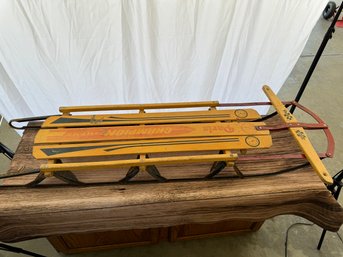 Vintage Champion Metal And Wood Sled