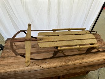 Vintage Metal And Wood Sled