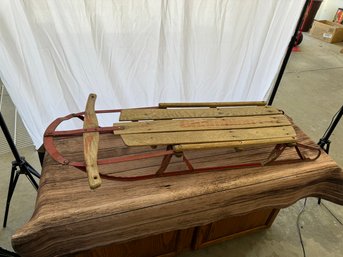 Vintage Metal And Wood Sled