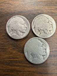 Lot Of (3) Buffalo Nickels