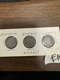 Lot Of Nickels Jefferson Buffalo And Liberty V Nickel