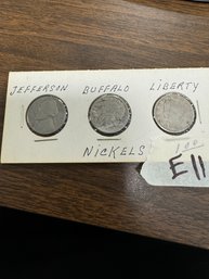 Lot Of Nickels Jefferson Buffalo And Liberty V Nickel