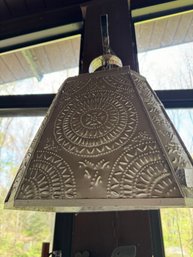 Large Hanging Punched Tin Light