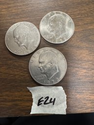 Lot Of (3) Eisenhower Dollar Coins