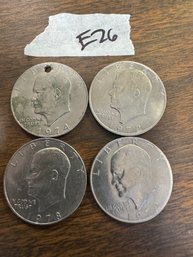 Lot Of (4) Eisenhower Dollar Coins