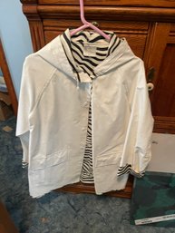 Vintage White And Zebra Pattern Lined Rain Coat