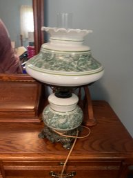 Vintage Glass Lamp And Shade