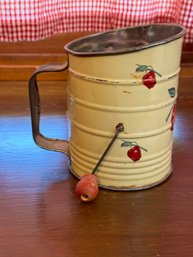 Adorable Vintage Sifter With Apple Decor