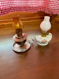 Lot Of Two Mini Oil Lamps