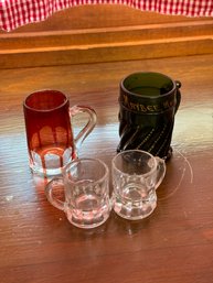 Lot Of Vintage Mini Glass Mugs