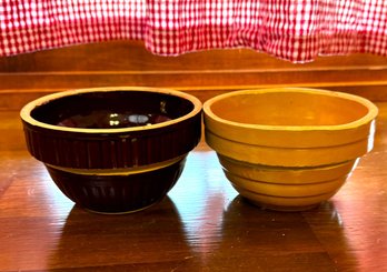 Two Small Antique Kitchen Nesting Bowls