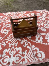 Vintage Wood Tool Box With Weston Fire Patch