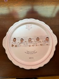 Vintage Dionne Quintuplets Ontario Canada Niagara Falls Souvenir 12 Inch Decorative Round Platter