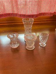 Vintage Miniature Glass Vase / Tiny Tumbler Lot