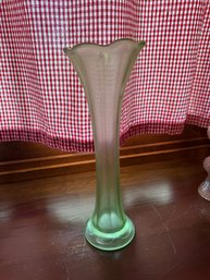 Vintage Green Glass Stretch Vase