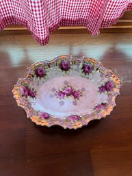 Vintage Hand Painted Oval Porcelain Dish