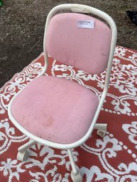 Pink And White Childrens Swivel Chair