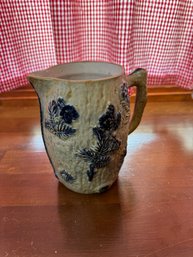 Antique Cobalt Blue Salt Glaze Pitcher - See Description