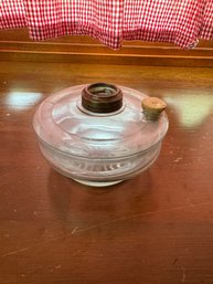 Antique Glass Oil Lamp Base