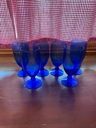 Cobalt Blue Stemmed Glasses