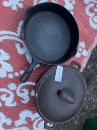 2 Cast Iron Pans Lot