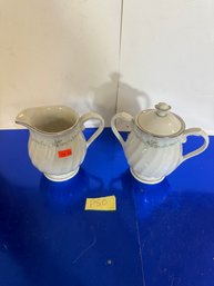 Syracuse Silhouette Fine China Sweetheart Creamer And Sugar Set