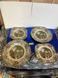 Four Millstream Johnson Brother Ironstone Plates