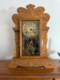 Antique Gingerbread Sessions Oak Clock